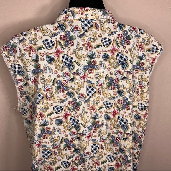 1X VINTAGE SEPARATE ISSUE TEDDY BEAR SLEEVELESS TOP GRANNYCORE - Picture 6 of 10